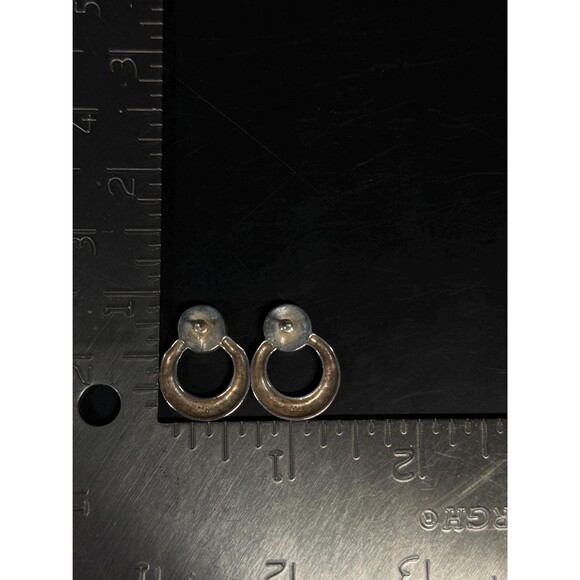 Sterling Silver & Abalone Double Charm Hoop Earring Sterling Silver Abalone Hoop Stud Earrings